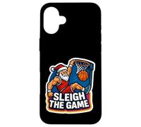 Sleigh The Game Basketball Player Christmas Santa Lover Xmas Custodia per iPhone 16 Plus