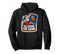 Sleigh The Game Basketball Player Christmas Santa Lover Xmas Felpa con Cappuccio