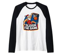 Sleigh The Game Basketball Player Christmas Santa Lover Xmas Maglia con Maniche Raglan