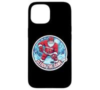 Sleigh The Game Ice Hockey Player Christmas Santa Lover Xmas Custodia per iPhone 15