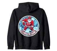 Sleigh The Game Ice Hockey Player Christmas Santa Lover Xmas Felpa con Cappuccio