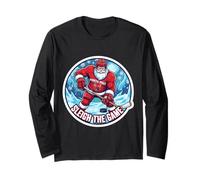 Sleigh The Game Ice Hockey Player Christmas Santa Lover Xmas Maglia a Manica
