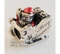 Sleighing Babbo Natale Autentico PANDORA Rosso Smalto Ciondolo 792004CZ W Tasca