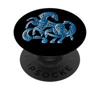 Sleipnir Odino Cavallo Vichingo Mitologia Norrena in Blu PopSockets PopGrip Adesivo