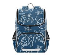 Sletend Borsa a tracolla per studenti di stampa di grande capacità per bambini adolescenti borsa per laptop borsa per scuola per lavoro scuola, Tartaruga stella marina, Zaini da viaggio