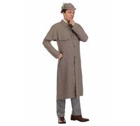 Sleuth Detective Fancy Dress Costume with Hat for Adults, Investigator Outfit, Houndstooth Jacket for Halloween & Dress-Up Large