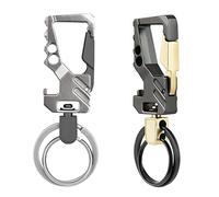 SLFYEE 2PCS Portachiavi Con Apribottiglie in Metallo e Moschettone Resistente per Auto - Ideale per Uomo e Donne