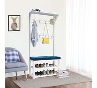 SLGGPJBU Appendiabiti da corridoio con panca e mensole, albero da corridoio separato con ganci, mensola porta ingresso, design 4 in 1, per ingresso, corridoio, soggiorno, camera da letto