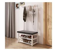 SLGGPJBU Appendiabiti da ingresso con panca per scarpe, appendiabiti con appendiabiti resistente, con 5 ganci doppi e acciaio