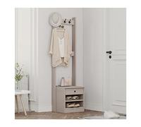 SLGGPJBU Appendiabiti in legno, 3 in 1, con panca per scarpe, mantiene organizzato cappelli, borse, ombrelli, ideale per camera da letto