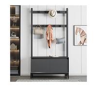 SLGGPJBU Appendiabiti stand appendiabiti, mensola appendiabiti 3 in 1, panca per scarpe, cappello portatile borsa ombrello organizer per sciarpa, corridoio Entryway camera da letto Woo