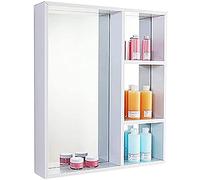 SLGGPJBU Armadietti da parete da bagno Armadietti da parete in alluminio con pannello posteriore a specchio, Armadio di stoccaggio multifunzione,Bagno Spacesaver