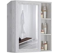 SLGGPJBU Armadietto a specchio da bagno, Armadietto da bagno montato a parete per casa o hotel, armadio a specchio rettangolare in alluminio spaziale armadio a specchio da bagno cabina a parete