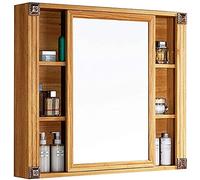 SLGGPJBU Armadietto da bagno a parete, armadietto a specchio da bagno, armadio da cucina a parete con specchio scorrevole, 80 x 70 x 12 cm