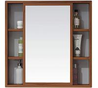 SLGGPJBU Armadietto da bagno a parete, armadietto da bagno da appendere alla parete, specchio per la casa, armadio da appendere alla parete, 60 x 12 x 70 cm, marrone