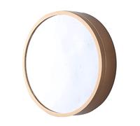 SLGGPJBU Armadietto da bagno rotondo con specchio di bellezza, armadietto a specchio da parete con specchio a chiusura lenta con cornice in legno