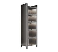 SLGGPJBU Armadietto da cucina a 6 ripiani con rotelle in acciaio al carbonio, dispensa e forno a microonde, carrello portaoggetti per soggiorno o sala da pranzo
