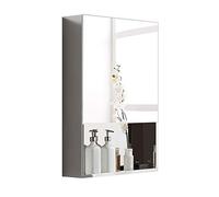 SLGGPJBU Armadietto da parete per bagno e parete, con porte a specchio, multiuso, 50 x 70 x 13 cm, colore argento