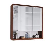SLGGPJBU Armadio da bagno a specchio a doppia anta a parete, a parete in legno massello a specchio, specchio da bagno a parete