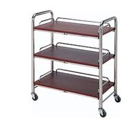SLGGPJBU Carrelli di servizio 3 strati Tea Cart Arte del ferro Carrello da pranzo Carrello di legno Vassoio di rotolamento Strumento di stoccaggio Carrello Mobile Hotel & Ristorante Mobili di