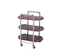SLGGPJBU Carrelli di servizio 3 strati Tea Cart Arte del ferro Carrello da pranzo Carrello di legno Vassoio di rotolamento Strumento di stoccaggio Carrello Mobile Hotel & Ristorante Mobili di