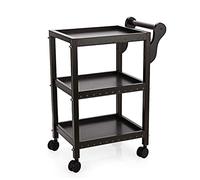 SLGGPJBU Carrelli di servizio 3 strati Tea Cart Arte del ferro Carrello da pranzo Carrello di legno Vassoio di rotolamento Strumento di stoccaggio Carrello Mobile Hotel & Ristorante Mobili di