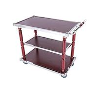 SLGGPJBU Carrelli di servizio a 3 strati Carrello da tè in acciaio inossidabile Carrello da pranzo Vassoio in legno Carrello di stoccaggio Carrello Mobile Hotel & Restaurant Mobili d'arredamento