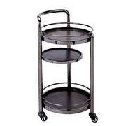 SLGGPJBU Carrelli di servizio a 3 strati Carrello da tè in acciaio inossidabile Carrello da pranzo Vassoio in legno Carrello di stoccaggio Carrello Mobile Hotel Ristorante Mobili di arredamento