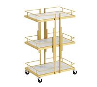 SLGGPJBU Carrello a 3 livelli di bellezza Carrello di stoccaggio di rotolamento Carrello di utilità per Salone Casa Hotel Risparmio di Spazio Imitazione