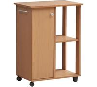 SLGGPJBU Carrello a due livelli mobili in legno con ripiani per armadietti portasciugamani cucina bagno