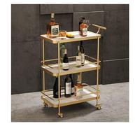 SLGGPJBU Carrello a tre strati per riporre bevande per hotel e ristoranti, ideale per torte e tè, carrello per la consegna mobile per la casa, piccolo carrello portaoggetti da pavimento, nero