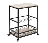 SLGGPJBU Carrello da bar Carrello di servizio Home Mobile Cucina Carrello di servizio industriale Vintage Legno Metallo Carrello di servizio