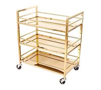 SLGGPJBU Carrello da bar industriale a 3 livelli in metallo con ruote per casa e cucina, elegante carrello da portata per intrattenimento