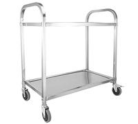 SLGGPJBU Carrello da cucina a 2/3 ripiani, carrello da cucina in acciaio inox, con ruote bloccabili, ripiano portaoggetti da cucina, per hotel, ristorante, casa, 3 ripiani, 95