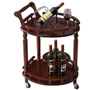SLGGPJBU Carrello da cucina con portabottiglie e ringhiere per famiglia, hotel, ristorante, club, 4 ruote, stile retrò