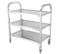 SLGGPJBU Carrello da cucina in acciaio inox, a 3 livelli, rimovibile con ruote bloccabili, carrello di servizio di rotolamento, scaffale da cucina per hotel/ristorante/casa/75 *