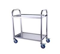 SLGGPJBU Carrello da cucina multistrato in acciaio inox con 2 ruote di bloccaggio, carrello da cucina, carrello da servizio, mensola, per hotel, ristorante, casa, ospedale