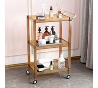 SLGGPJBU Carrello da cucina salvaspazio a 3 ripiani, mobile per il bagno, carrello porta snack, carrello da portata per casa, ufficio, cucina, bagno, grande contenitore, marrone