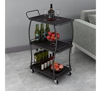 SLGGPJBU Carrello da portata a 3 livelli Home Mobile Bar Carrello con Maniglia e Ruote Chiudibili, Carrello Utility Trolley da Cucina Ideale per Cucina Soggiorno Hotel Club