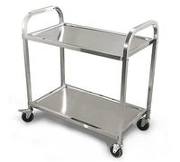 SLGGPJBU Carrello da servizio, carrello a 2/3 piani in acciaio inox, carrello da cucina rimovibile, carrello da cucina con ruote bloccabili, ripiano portaoggetti