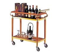 SLGGPJBU Carrello da servizio, carrello da portata a 2 livelli, carrello da bar per cucina, isola da cucina, organizer per bagno, design moderno per decorazione della cucina, oro