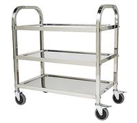 SLGGPJBU Carrello da servizio, rimovibile a 2/3 livelli, in acciaio inox, con ruote di bloccaggio, per hotel, ristorante, casa, 2 ripiani, 95 x 50 x 95 cm