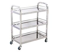 SLGGPJBU Carrello da tè a 3 strati Carrello da pranzo in acciaio inossidabile Carrello da pranzo Carrello da pranzo Carrello da pranzo Carrello per dessert Hotel Mobile Hotel Ristorante Mobili per