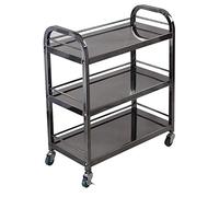 SLGGPJBU Carrello da tè a 3 strati in acciaio inox Carrello da pranzo Carrello da pranzo Hotel Dessert Tool Cart Mobile Hotel & Restaurant Servire Mobili Storage