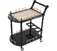 SLGGPJBU Carrello da tè in legno - Carrello di servizio - Carrello per attrezzi - Hotel di lusso mobile e ristorante