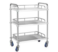 SLGGPJBU Carrello di servizio, carrello di servizio in acciaio inossidabile, carrello di stoccaggio, smontabile, con ruote di bloccaggio, scaffale per auto da cucina