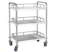 SLGGPJBU Carrello di servizio, carrello di servizio in acciaio inossidabile, carrello di stoccaggio, smontabile, con ruote di bloccaggio, scaffale per auto da cucina
