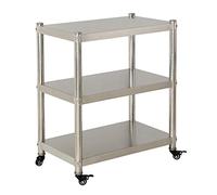 SLGGPJBU Carrello di servizio per forno a microonde, carrello da cucina, ripiano in acciaio inox, carrello da portata con ruote, mensola da bagno con ruote