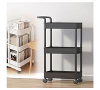 SLGGPJBU Carrello di stoccaggio a 3 livelli con ruote, libreria verticale multistrato, scaffale per libri