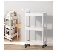 SLGGPJBU Carrello di stoccaggio a 3 livelli con ruote, libreria verticale multistrato, scaffale per libri